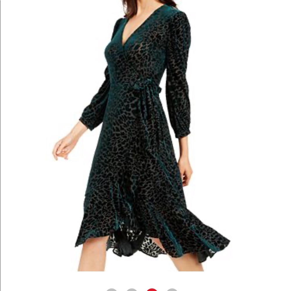 Calvin Klein Velvet Animal-Print Wrap Dress